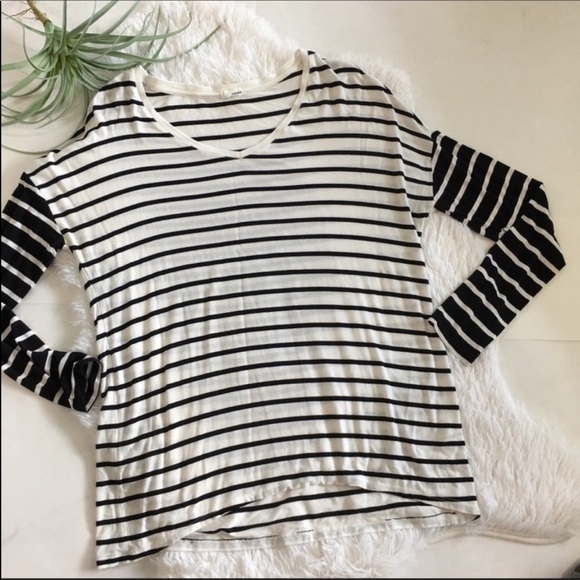 GARAGE long sleeve t-shirt stripe white black - Picture 1 of 6